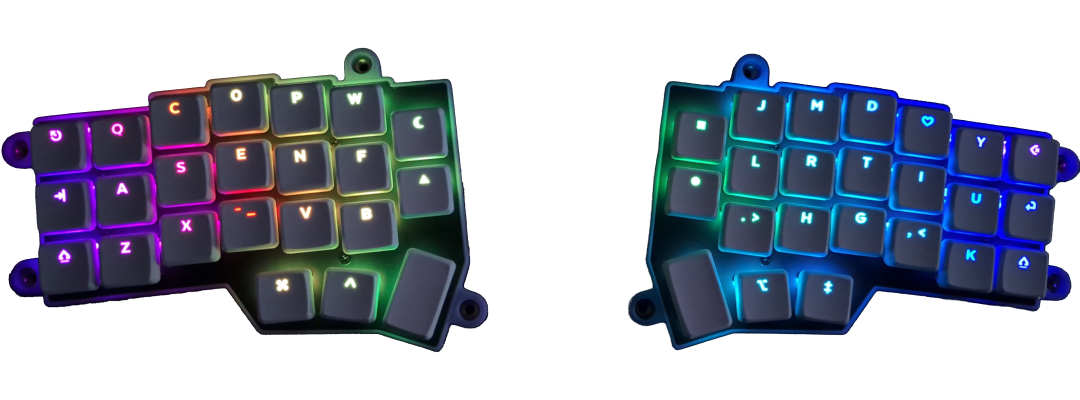 Corne keyboard with Ergo-L key layout